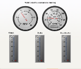Virage Simuation VS600M truck driving simulator picture of the pedal position on multi-function display system